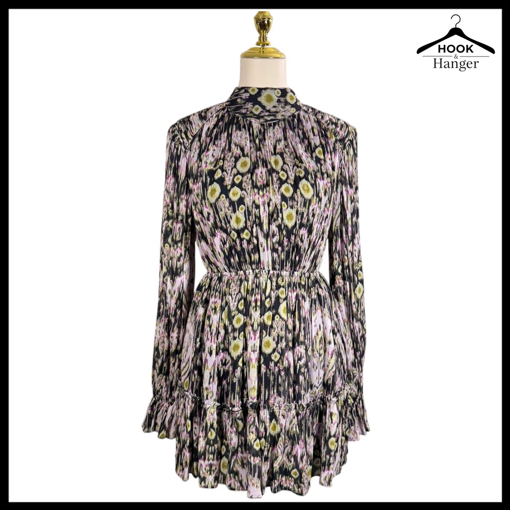 HEMANT NANDITA Kari Mini Dress S Floral Fil Coupe Open Back Autumn Wedding Guest